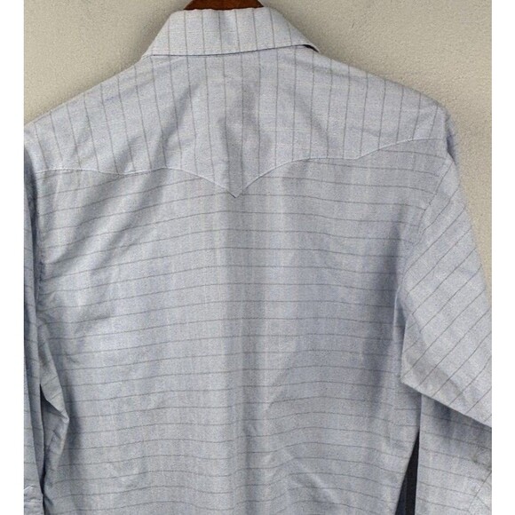 Panhandle Slim Pearl Snap Western Shirt Mens Light Blue 16 1/2 -33 Long Sleeve - Picture 7 of 7